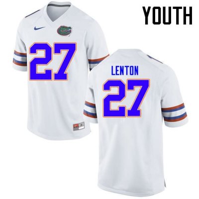 Youth Florida Gators #27 Quincy Lenton NCAA Nike White Authentic Stitched College Football Jersey CKN7562ET